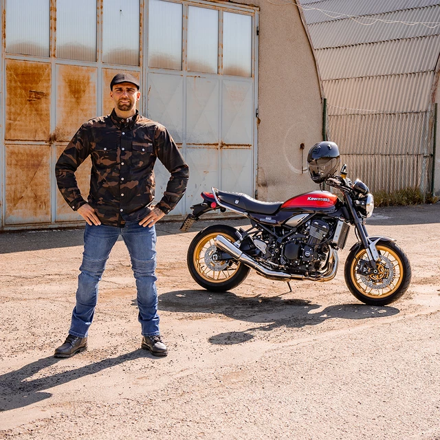Pánské moto jeansy BOS Micas - Gray