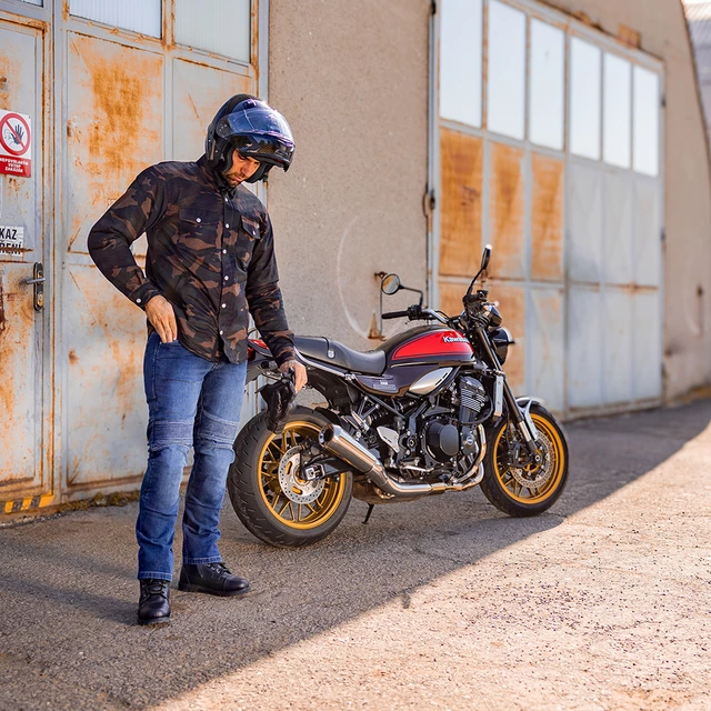 Pánské moto jeansy BOS Micas - Gray