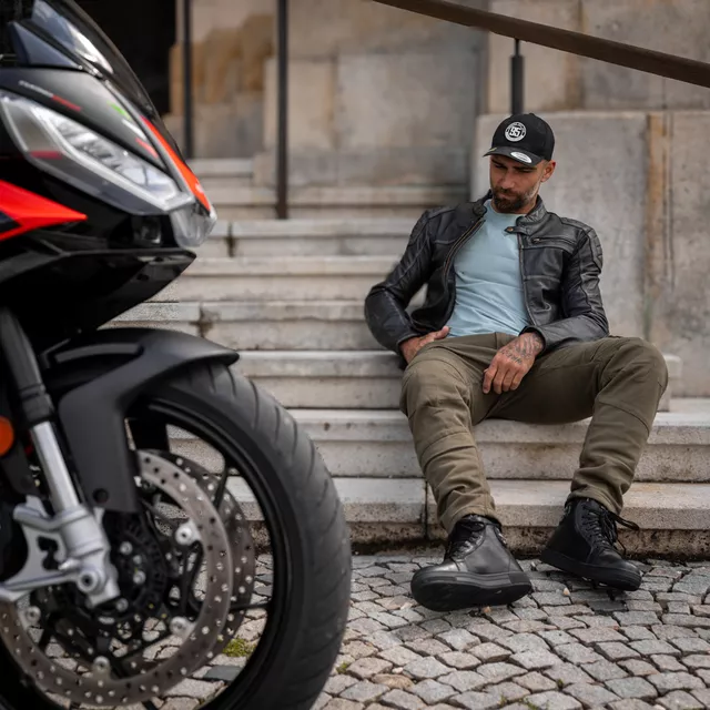 Moto jeansy W-TEC Wallbridge Olive