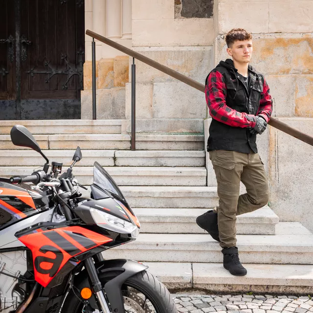 Moto jeansy W-TEC Wallbridge Olive