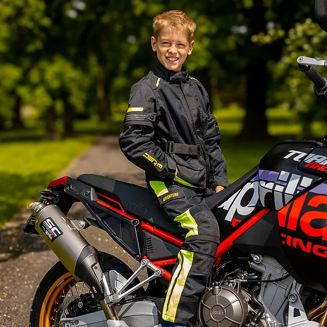 Dětská rostoucí moto bunda W-TEC Pinapoco - černá-fluo