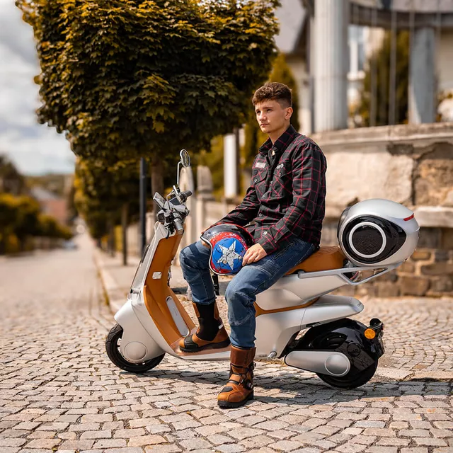 Košile W-TEC Black Heart Respector II - černá s modrým pruhem