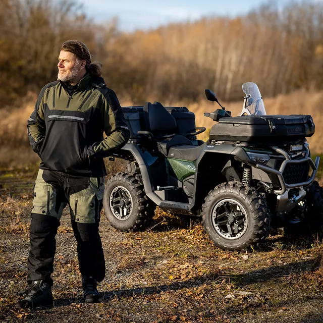 Pánská softshellová moto bunda W-TEC Annorack - khaki-černá