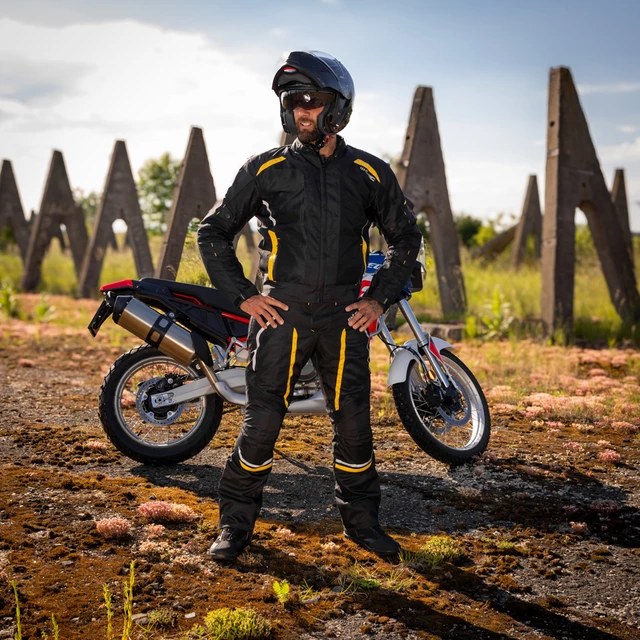 Pánská letní moto bunda W-TEC Tosheck - černo-žlutá