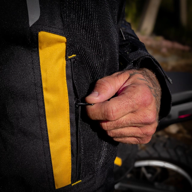 Pánská letní moto bunda W-TEC Tosheck - černo-žlutá