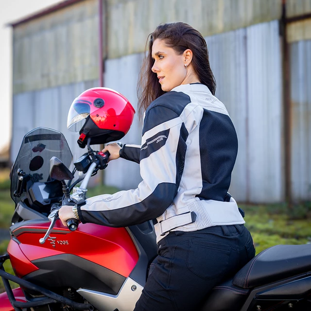 Dámská letní textilní moto bunda BOS Aylin - Silver Grey