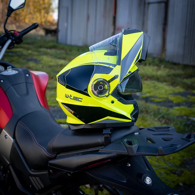 Výklopná přilba W-TEC Banelmeda - černá-fluo žlutá