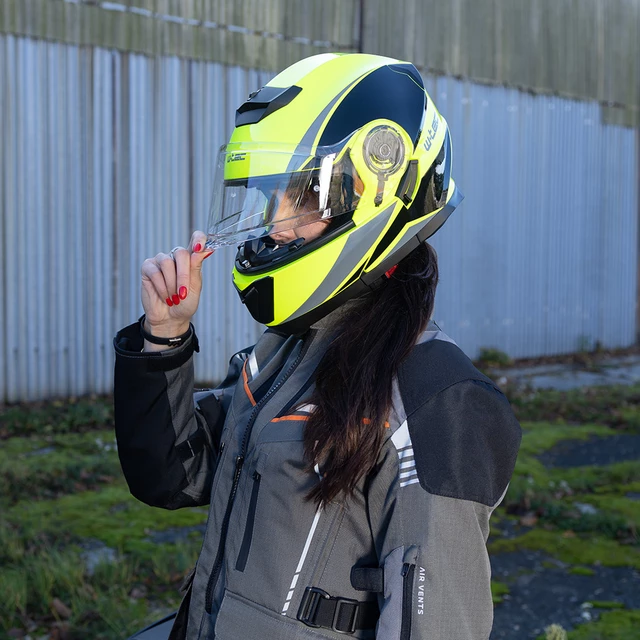 Výklopná přilba W-TEC Banelmeda - černá-fluo žlutá
