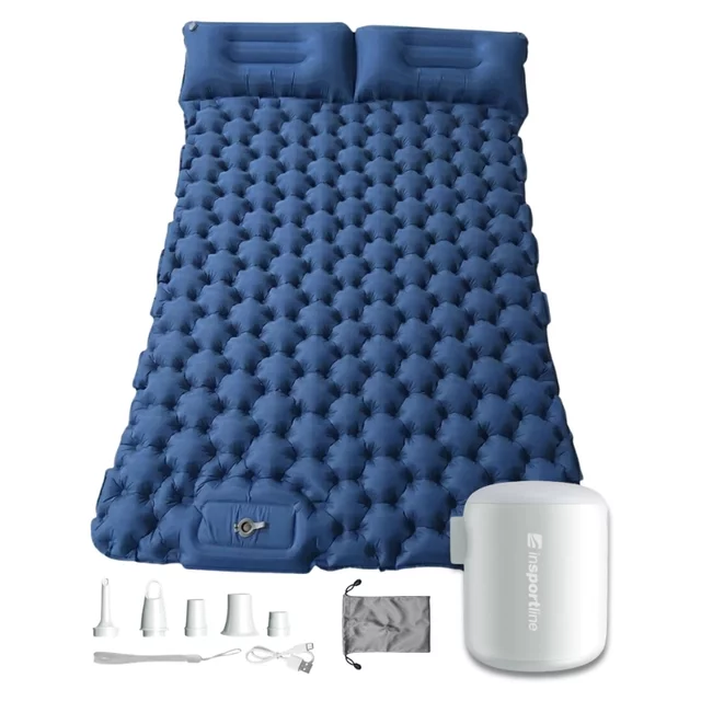 Nafukovací karimatka pro dva inSPORTline Faustea s minipumpou 192x125x8 cm