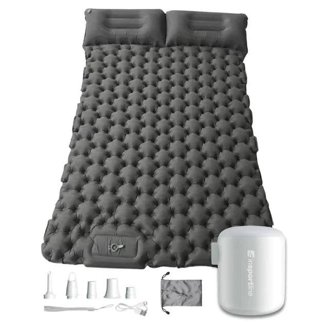 Nafukovací karimatka pro dva inSPORTline Faustea s minipumpou 192x125x8 cm