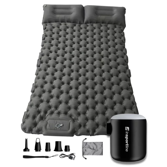 Nafukovací karimatka pro dva inSPORTline Faustea s minipumpou 192x125x8 cm