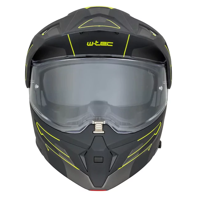 Výklopná moto přilba 3v1 W-TEC Neovu Graphic - 2.jakost - šedo-červeno-modrá