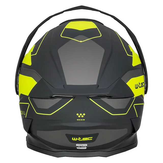 Výklopná moto přilba 3v1 W-TEC Neovu Graphic - 2.jakost - šedo-červeno-modrá