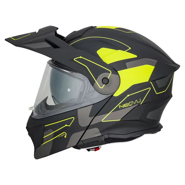 Výklopná moto přilba 3v1 W-TEC Neovu Graphic - 2.jakost - šedo-červeno-modrá