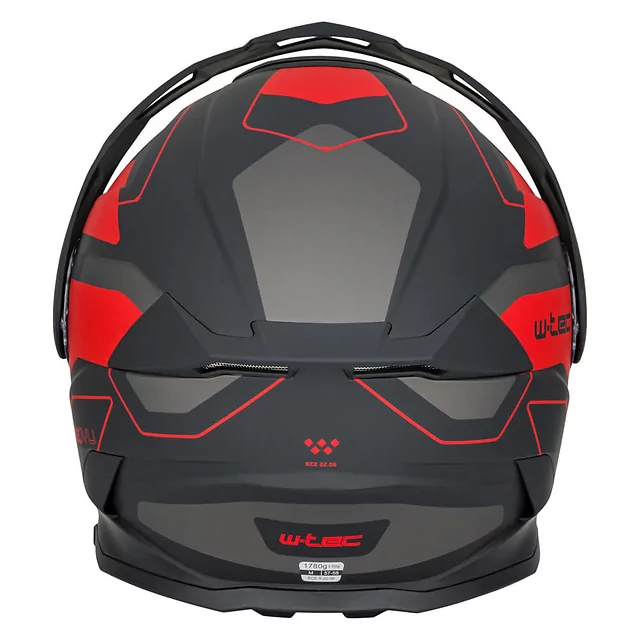 Výklopná moto přilba 3v1 W-TEC Neovu Graphic - 2.jakost - šedo-červeno-modrá