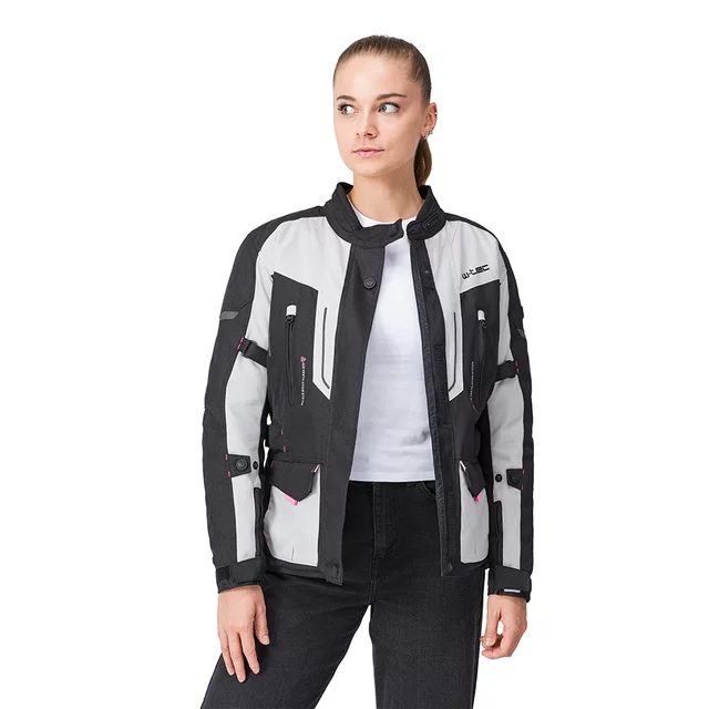 Dámská moto bunda W-TEC Xenia - černo-šedá