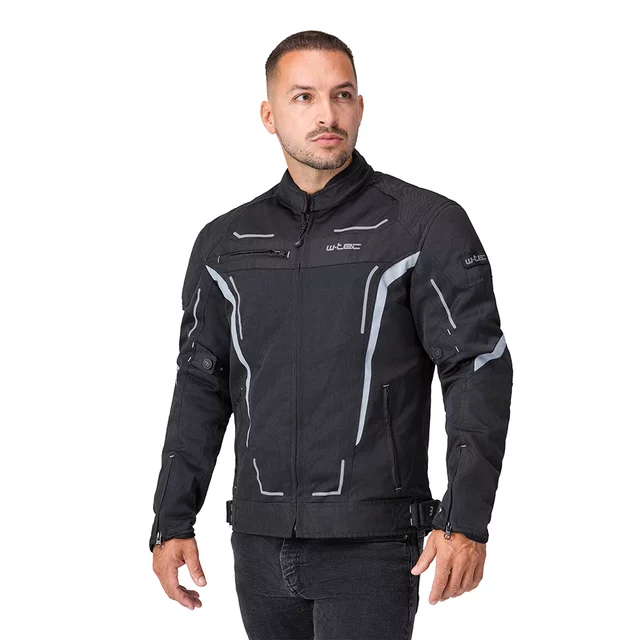Letní pánská moto bunda W-TEC Mirelio - černá-fluo