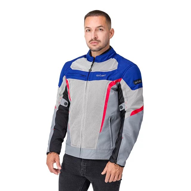 Letní pánská moto bunda W-TEC Mirelio - černá-fluo