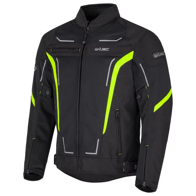 Letní pánská moto bunda W-TEC Mirelio - černá-fluo