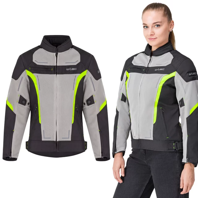 Letní dámská moto bunda W-TEC Mirelia - černo-šedo-fluo
