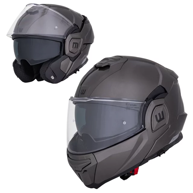 Překlopná moto přilba W-TEC Zoroz P/J - 2.jakost - Metallic Grey - Metallic Grey