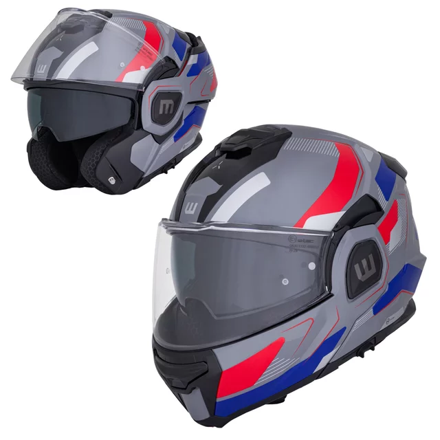 Překlopná moto přilba W-TEC Zoroz P/J - 2.jakost - Metallic Grey