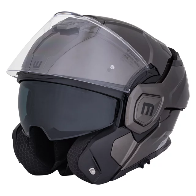 Překlopná moto přilba W-TEC Zoroz P/J - 2.jakost - Metallic Grey
