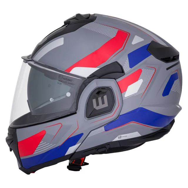 Překlopná moto přilba W-TEC Zoroz P/J - 2.jakost - Metallic Grey