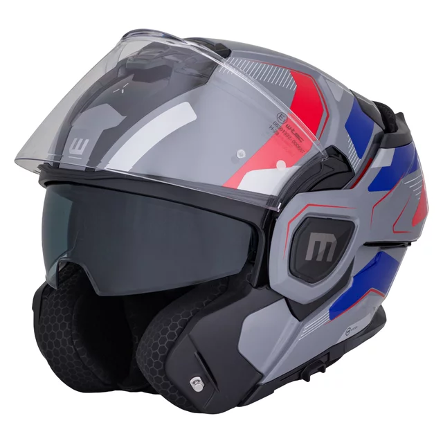 Překlopná moto přilba W-TEC Zoroz P/J - 2.jakost - Metallic Grey