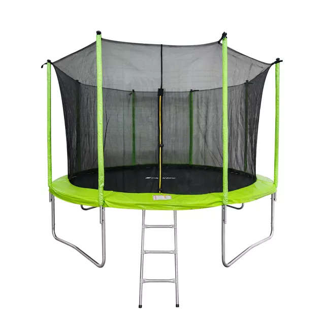 Trampolína s ochrannou sítí a schůdky inSPORTline Irbiso 366 cm