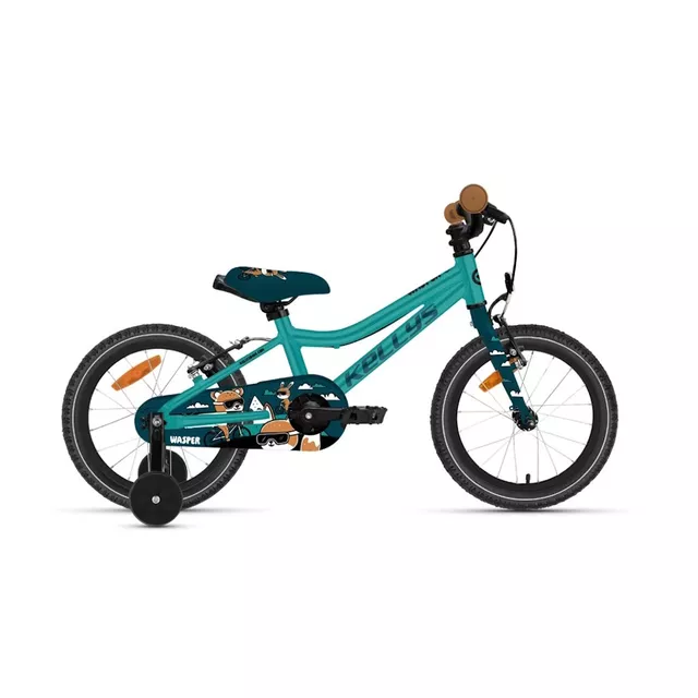 Odlehčené dětské kolo KELLYS Wasper Neo 16" 10.0 • 100-110 cm • 8,5 kg - Ginger Orange - Teal Blue