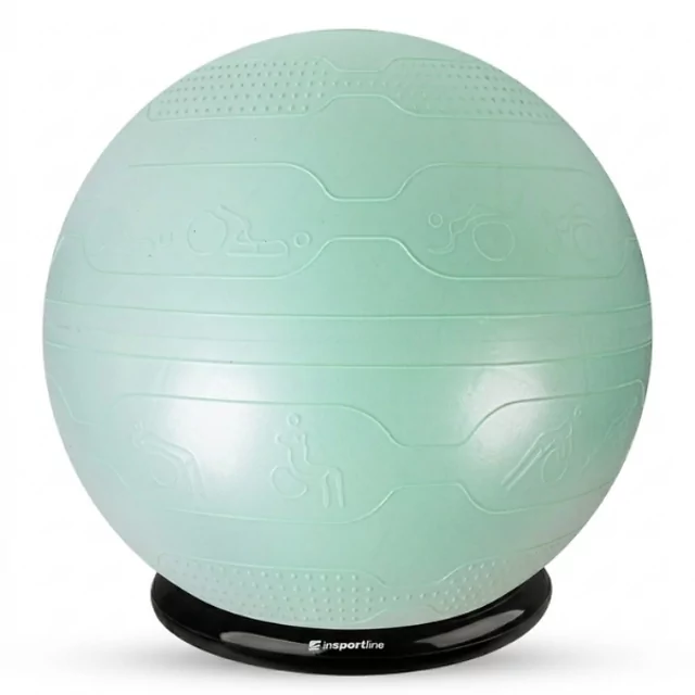Gymnastický míč inSPORTline Stretch Ball 65 cm se základnou BallBase - mint