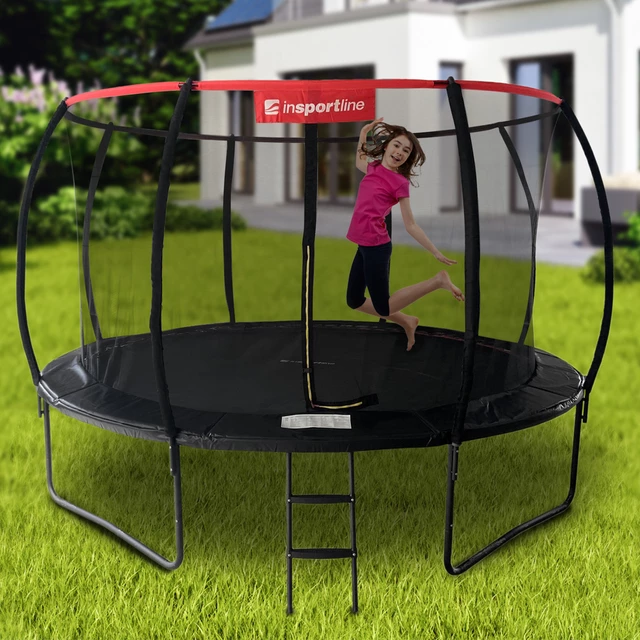 Ochranná síť bez tyčí pro trampolínu inSPORTline Flea PRO 430 cm - rozbaleno