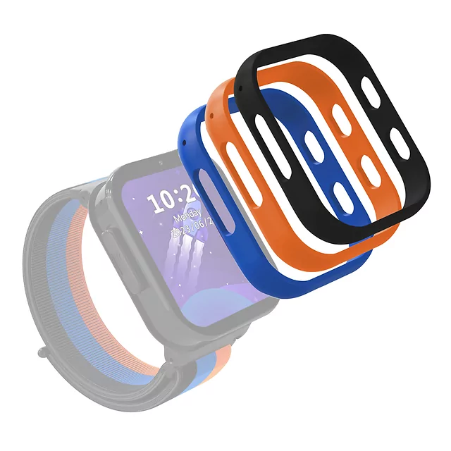 Náhradní silikonové rámečky pro chytré hodinky inSPORTline Cubbio 3ks - černo-modro-oranžová