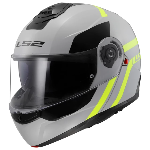 Výklopná přilba LS2 FF908 Strobe II Autox Grey H-V Yellow - 2.jakost