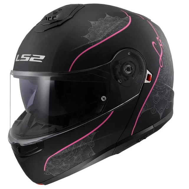 Výklopná přilba LS2 FF908 Strobe II Lux Matt Black-Pink
