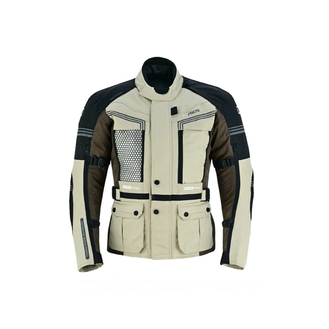 Pánská touringová moto bunda BOS Maximum - Gray - Sand