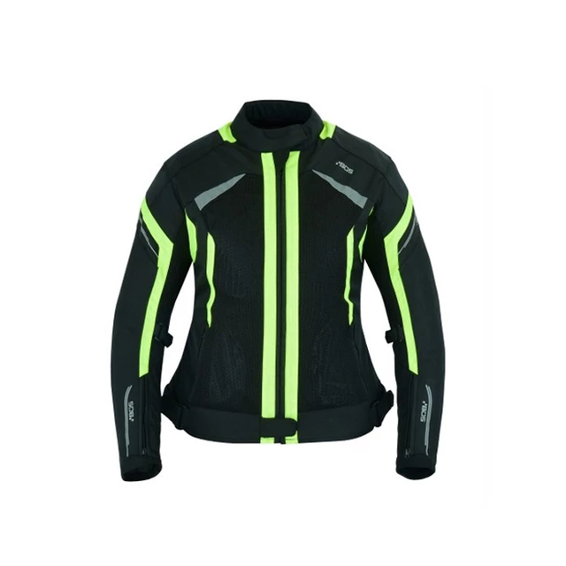 Dámská letní textilní moto bunda BOS Aylin - Silver Grey - Neon