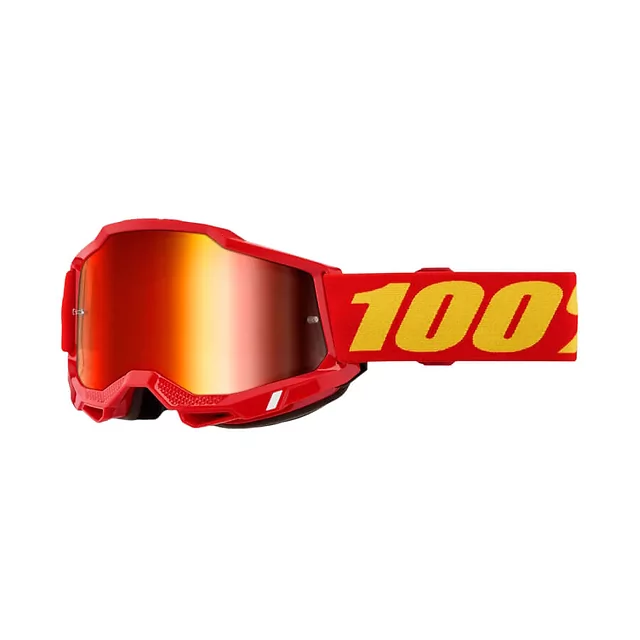 Dětské motokrosové brýle 100% Accuri 2 Junior Mirror - červená, červené plexi