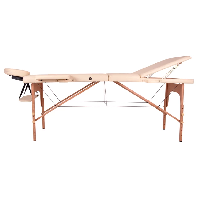 Masérské lehátko inSPORTline Japane 195x70x62-84 cm 3-dílné dřevěné