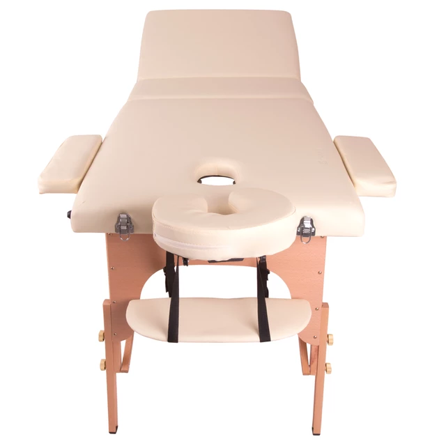 Masérské lehátko inSPORTline Japane 195x70x62-84 cm 3-dílné dřevěné