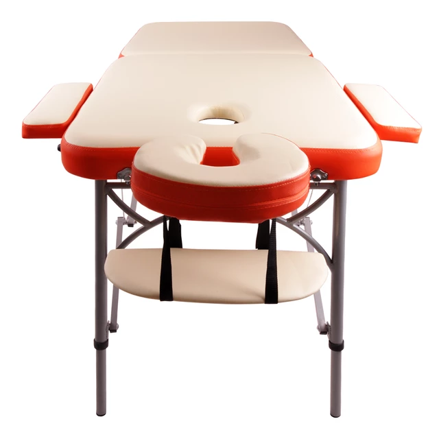 Masážní stůl inSPORTline Tamati 186x70x63-90 cm 2-dílný hliníkový - hnědá