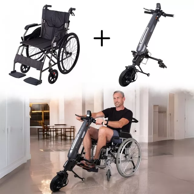 Mechanický skládací invalidní vozík inSPORTline Jakesully odlehčený s pohonem Oppatia