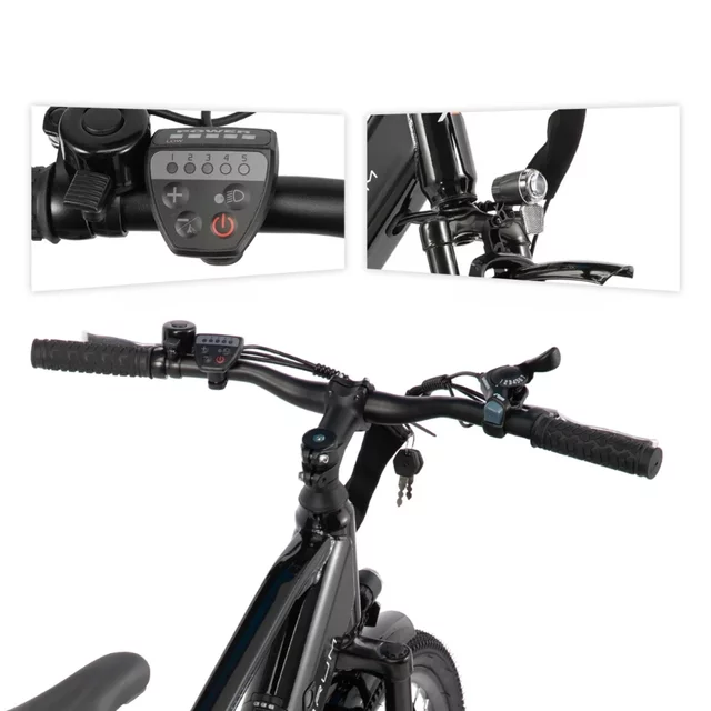 Trekingové elektrokolo Joystar AMBRUM Matawak 26" 250 Wh • dojezd až 65 km • 155-175 cm - černo-modrá