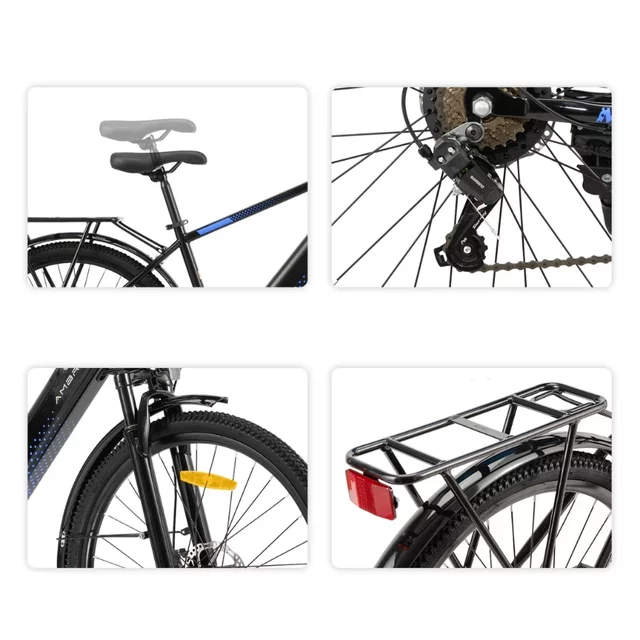 Trekingové elektrokolo Joystar AMBRUM Matawak 26" 250 Wh • dojezd až 65 km • 155-175 cm - černo-modrá