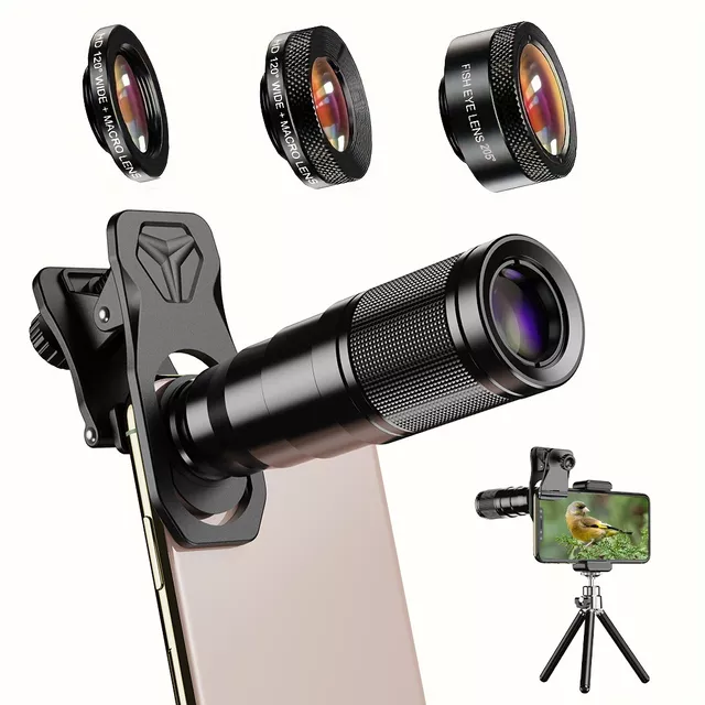 Sada Apexel 4v1 - teleobjektivy 22x s tripod stativem