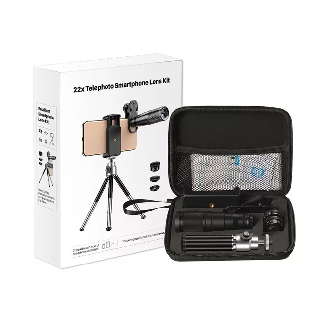 Sada Apexel 4v1 - teleobjektivy 22x s tripod stativem