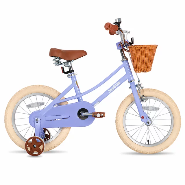 Dětské kolo Joystar Retro 16" s košíkem • 104-135 cm - mentolová - fialová