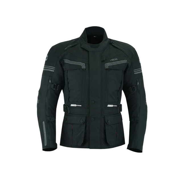 Pánská touringová moto bunda BOS Maximum - Gray - Black