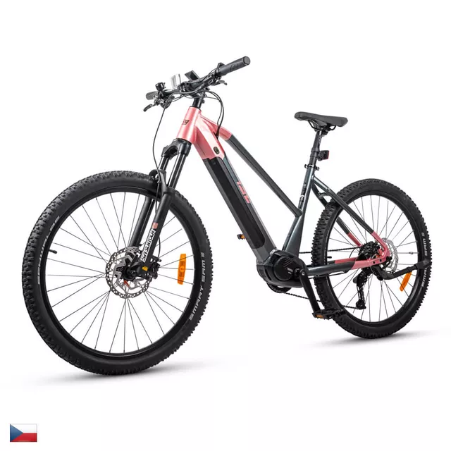 Dámské horské elektrokolo inSPORTline ISL Asuki 630 Wh 27,5" - model 2026 • dojezd až 150 km - Aqua Blue - Marine Rose